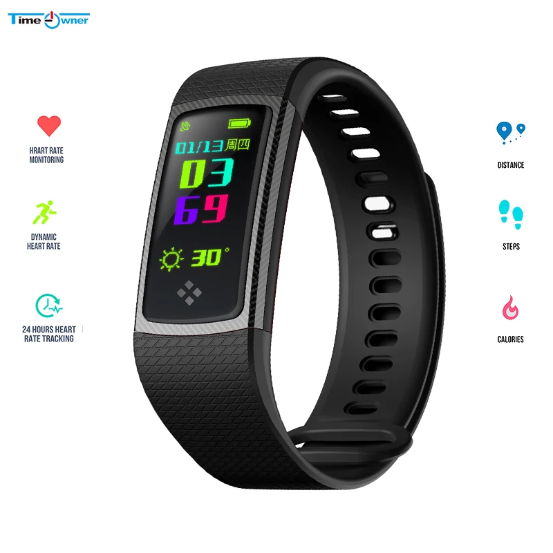 Смарт браслет Time Owner S9 с пульсометром фитнес трекером сна SMS напоминанием