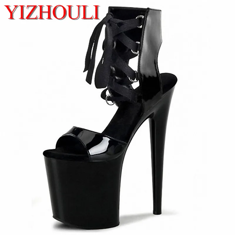 20cm Sexy skinny super star shoes, 8-inch heels, summer sandals baking paint, dancing shoes