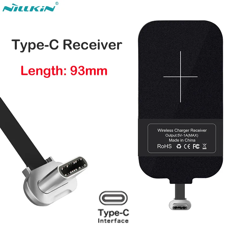 Nillkin type C адаптер Qi беспроводной зарядный приемник для Xiaomi Mi 8 6 huawei mate Honor 9 10 USB C разъем для sony Oneplus 6