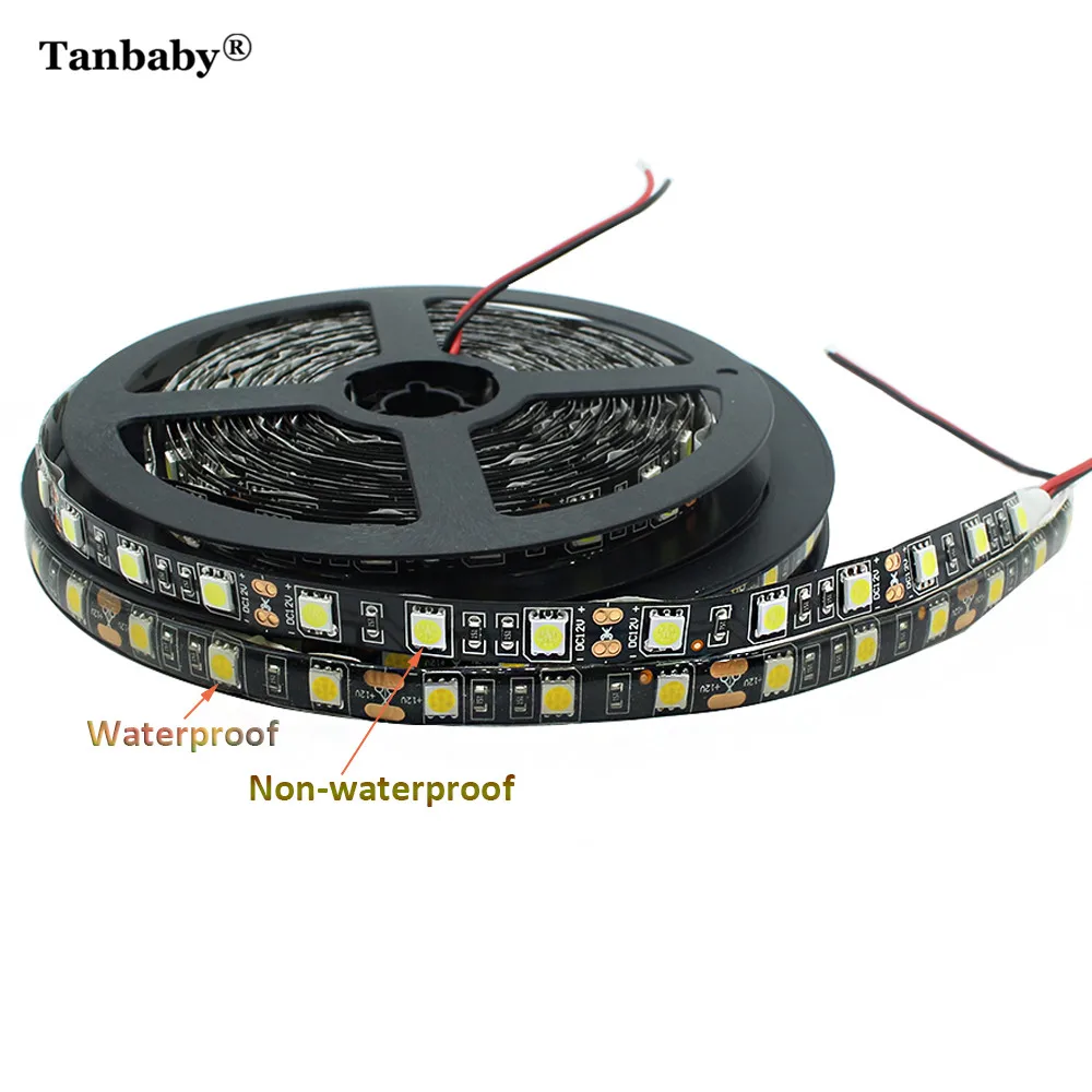 Tanbaby DC12V 5050 Светодиодные полосы света Водонепроницаемый/не водонепроницаемый