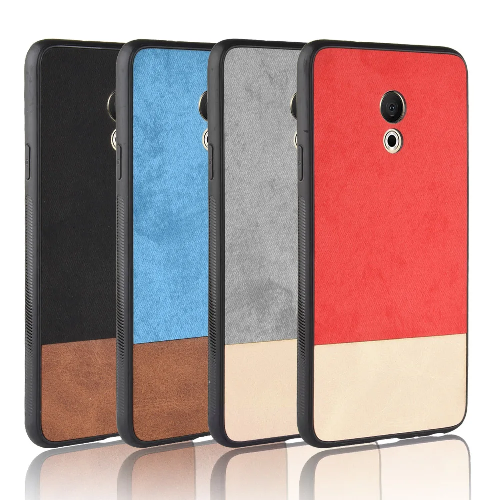 Чехол для Meizu 15 Lite 5 46 дюйма мягкий ТПУ + ПУ ПК Прошитый контрастный Джинсовый чехол