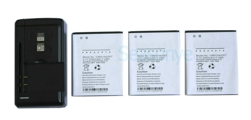 Seasonye 2000mAh C665104200T сменный аккумулятор + универсальное зарядное устройство для Blu