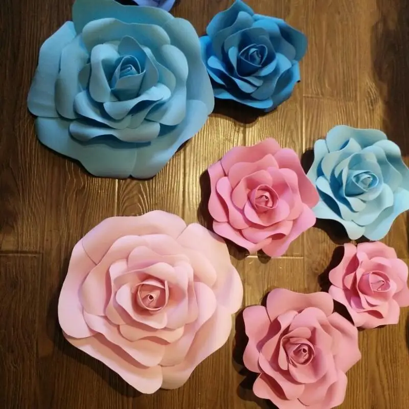 

New Artificial Rose Flower DIY Craft Ornament For Wedding Party Backdrop Centerpiece Decoration Supplies 4 Size
