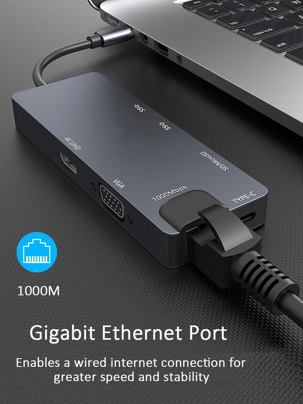 USB-C type C концентратор USB 3,0 HDMI 4K RJ45 Gigabit Ethernet VGA SD TF кард-ридер для Macbook Pro huawei P20 pro адаптер USB-C концентратор