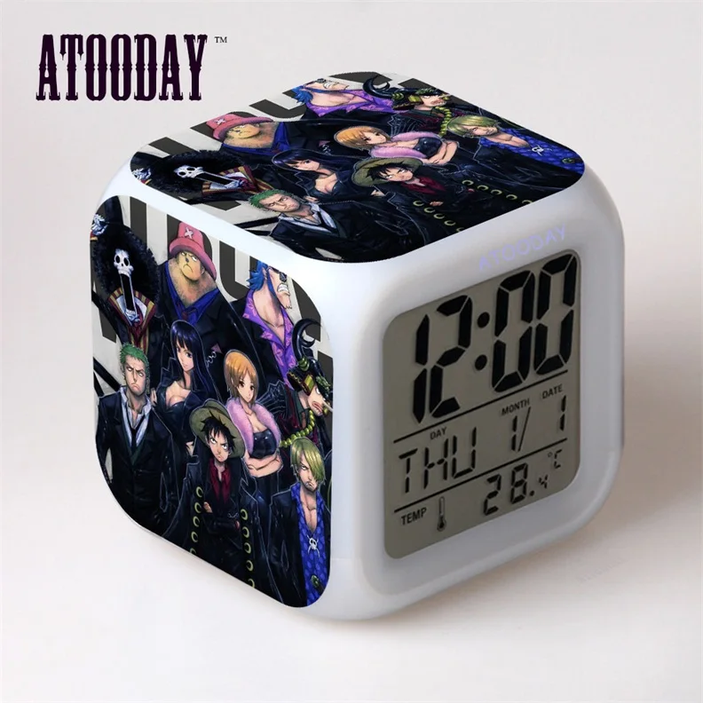 Цельный светодиодный светильник с будильником 7 меняющих цвет электронных