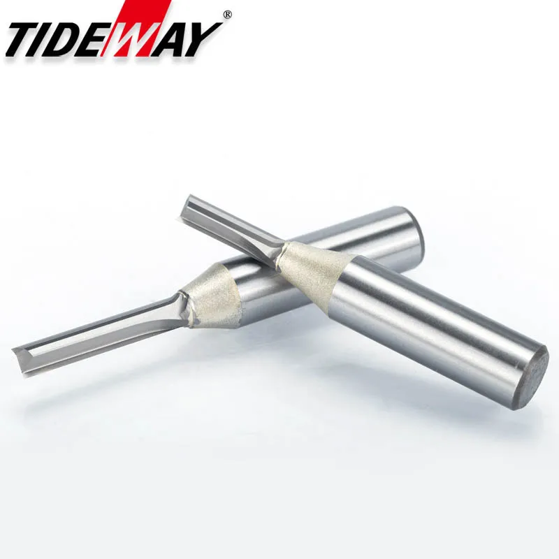 Tideway 1/" 1/4" хвостовик 2 флейты фрезы TCT прямые фрезы Деревообработка резьба по дереву гравировка карбидные Фрезы с ЧПУ