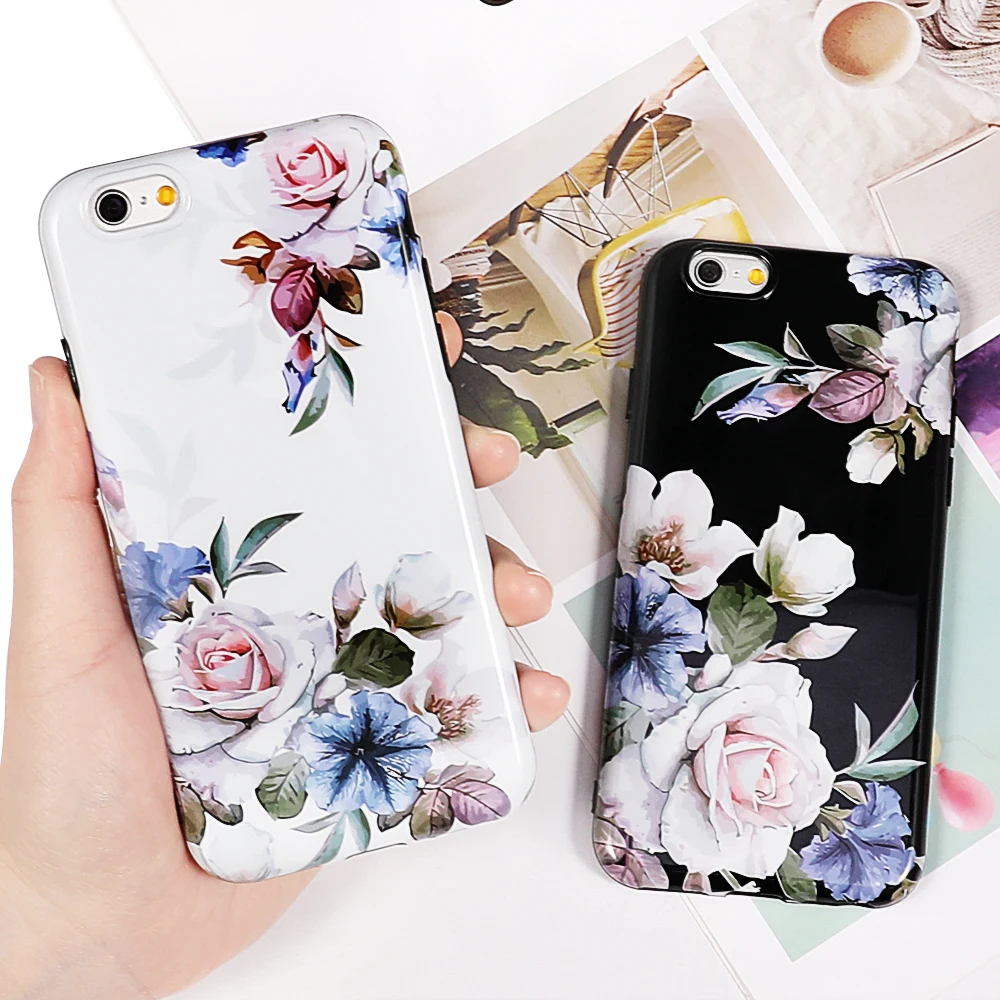 Винтажные розовые чехлы с цветочным принтом для iphone XS Max XR X 6 7 8 Plus мягкая IMD задняя