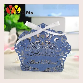 

50pcs Laser Cut Paper Wedding Chocolate Box