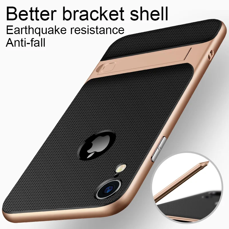 Для Apple iphone 7 8 plus 2-в-1 Стенд поддержки чехол для XR XS Макс Популярные X case понятны |