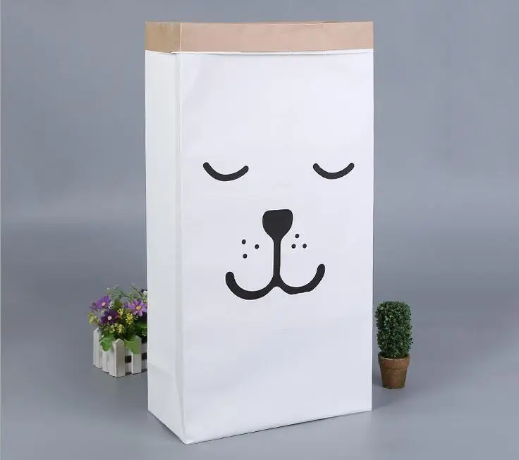 Сумка для хранения большой мультяшный тяжелый крафт бумажный мешок детский