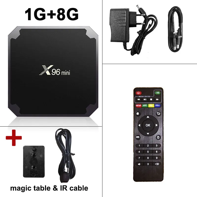 1G8G IR X96mini Смарт ТВ приставка Android 7,1 ТВ приставка Amlogic S905W четырехъядерный медиаплеер Wifi 2,4 GHz 4K 2GB 16GB 1GB8GB X96 мини приставка - Цвет: 1G8G IR