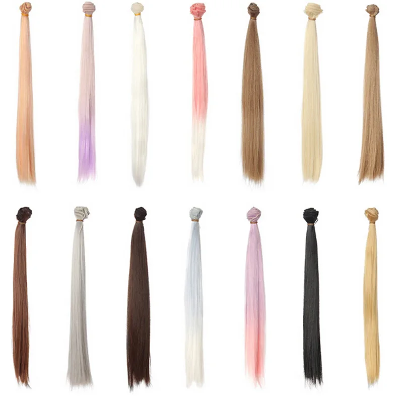 

20PCS/LOT Wholesale 35CM DIY Synthetic Hair Doll Straight Handmade BJD Wig Hair