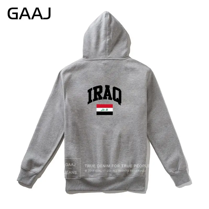 Grey With Zipper GAAJ флаг Ирака Для мужчин Толстовка Для женщин толстовка модная верхняя одежда, с капюшоном, с рисунком, Высококачественная брендовая одежда Felpe хлопковые пальто# KWEH4 - Цвет: Grey With Zipper