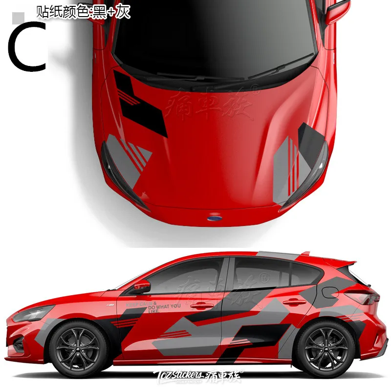 Автомобильные наклейки для Ford Focus, цветные наклейки для тела, декоративные модифицированные персональные наклейки, пленка