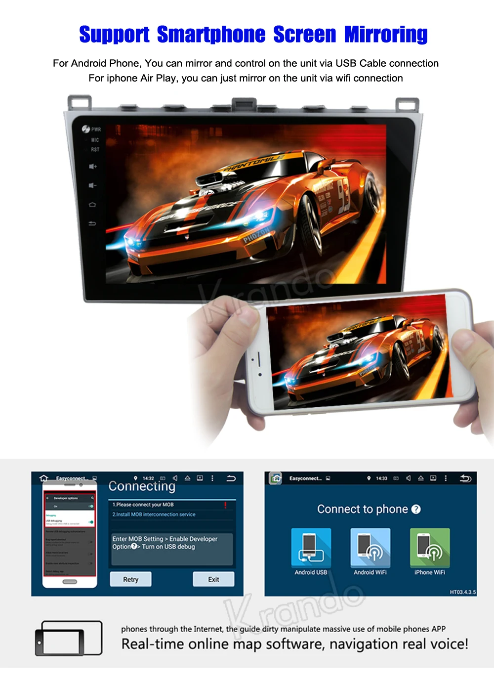 Автомобильная Gps навигационная система Krando Android 8 1 10 дюйма (без dvd) для Mazda 6 2008 2012