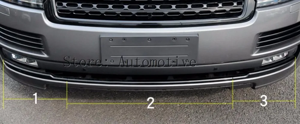 3 шт. глянцевые черные декоративные полоски для гриля Landrover Range Rover Vogue L405 2013-2017 ABS |