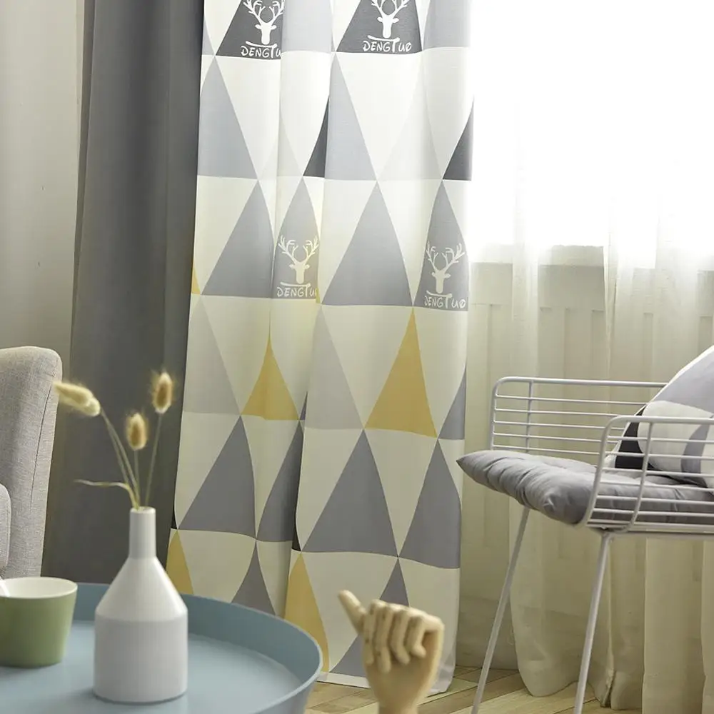 LOZUJOJU 1 Piece Elegant Deer Pattern Drops White Match Sheer Curtains Splice Design Modern Kid Bedroom Windows Thread Fabric | Дом и сад