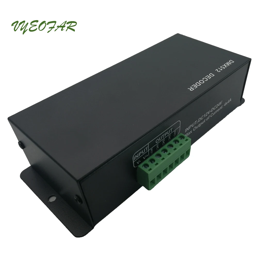 4CH DC12-24V светодиодный RGBW DMX512 декодер светодиодный DMX контроллер, RGB светодиодный DMX512 декодер 4 канала* 4A для Светодиодные ленты свет Применение