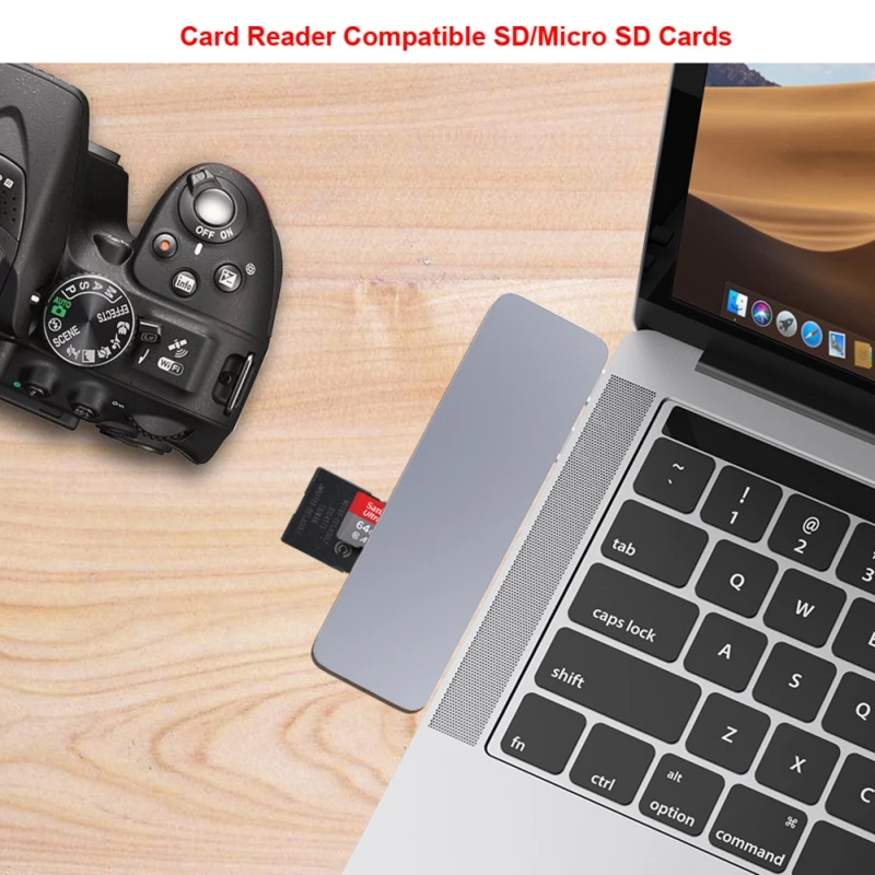 Серый USB концентратор 3 0 Портативный двойной Type-C конвертер зарядная станция