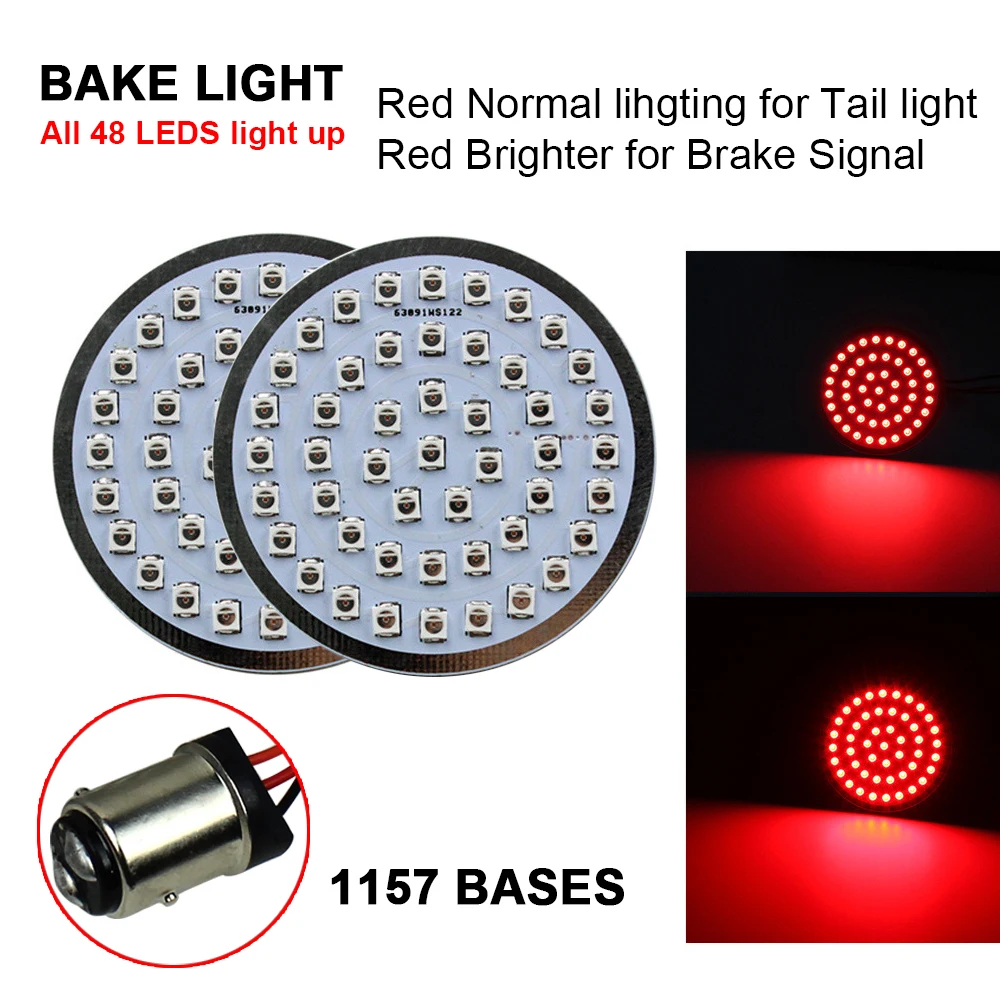 Вставки для СВЕТОДИОДНЫХ указателей поворота задние 2 дюйма 48 светодиодов 1157