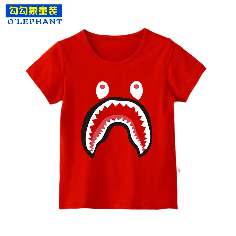 Футболки для мальчиков с принтом большой пасть чудовища коллекция 2019 года летние