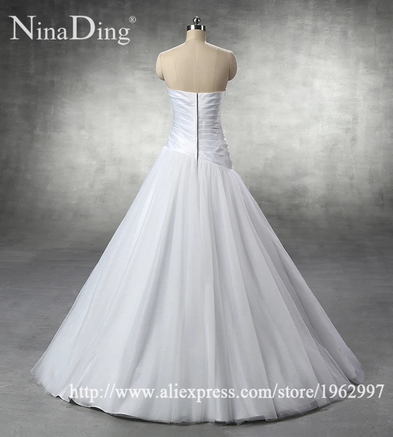 Hot Sale White Vestido De Noiva 2016 New Design A line Perfect Belt Robe Mariage Strapless Lace Up Wedding Dresses zh2043 | Свадьбы и