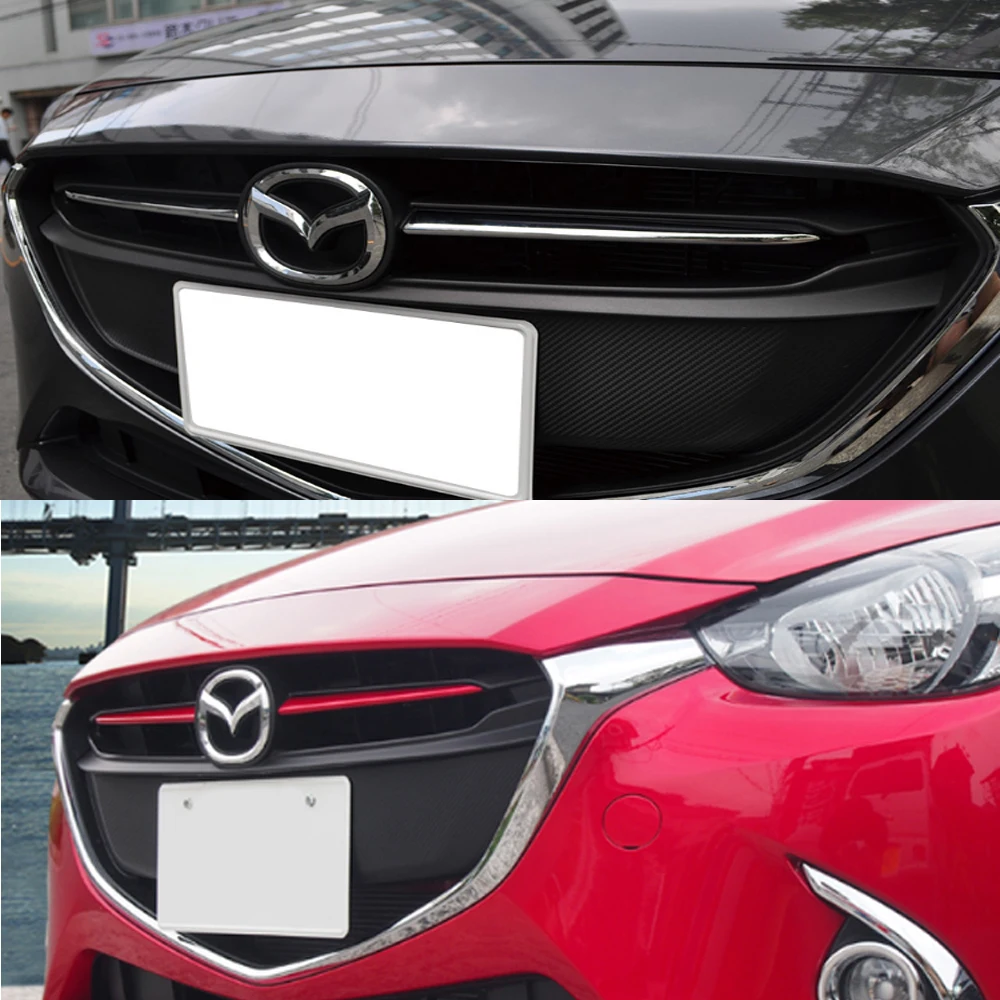 Хромированная передняя решетка гриль накладка наклейка для Mazda 2 Demio DJ DL мазда2 хэтчбек седан аксессуары Стайлинг