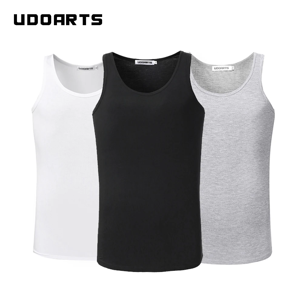 Udoarts мужские 3 шт Модальные майки с вырезом лодочкой Топы|tank top|tank crewtank top pack |