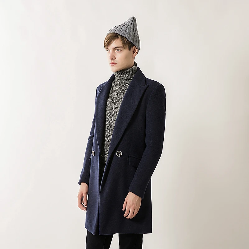 Новинка 2017 осенняя куртка Тренч Мужская брендовая одежда модное мужское длинное