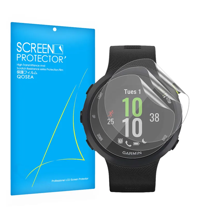 Qosea(10 шт. в упаковке) Защита экрана для Garmin Forerunner 45 45S ультра-тонкая кожа для Garmin 945 645 245 музыка взрывозащищенный Flim