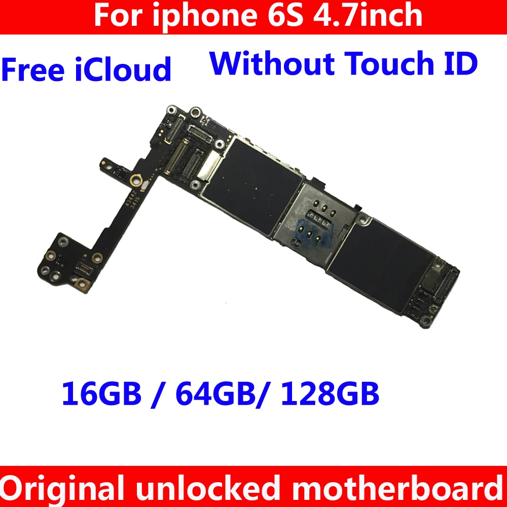 Материнская плата iCloud для iphone 6 S чистая без touch ID 16 ГБ 64 128 разблокированная
