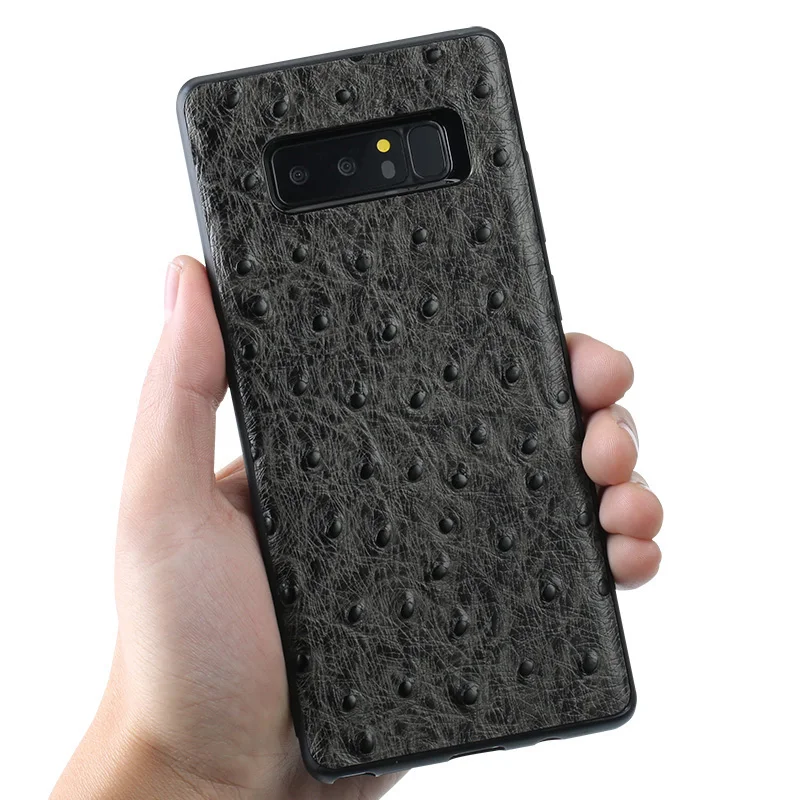 Кожаный чехол для телефона с узором страуса Samsung note 10 A70 полноразмерный осенний