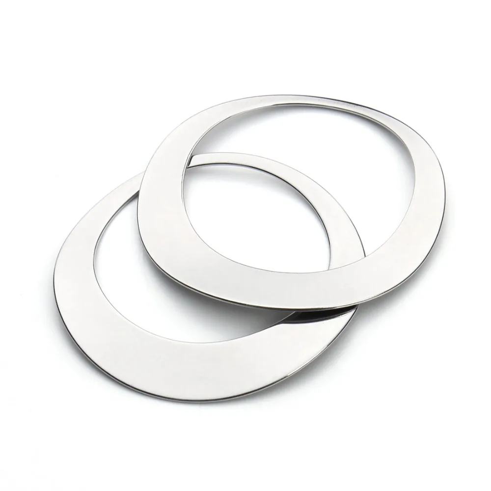 Круглые Подвески из нержавеющей стали 10 шт./лот 45x35 мм серебристого цвета пустые