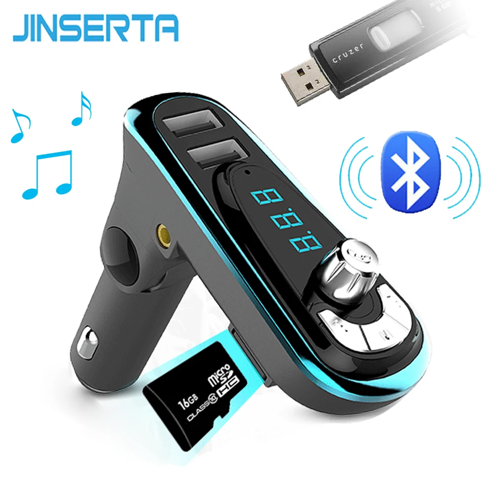 Jinserta автомобиль Стайлинг громкой связи Беспроводной Bluetooth fm передатчик Dual USB AUX