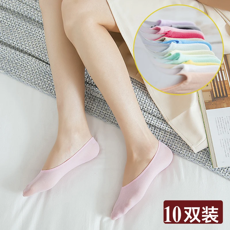 

Japanese Women Dance Socks 10Pairs/Lot Summer Knee High Socks Reinforced Toe Winter Slipper Socks No Show Socks Non-slip