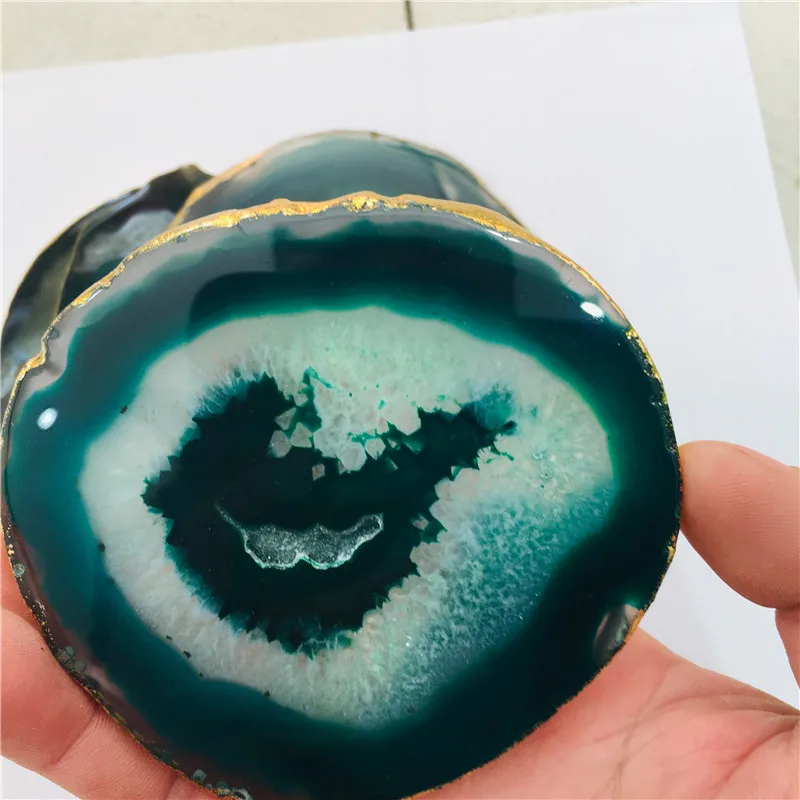 10 см Grand agate green Geode Poli Cristal Quartz 1 шт
