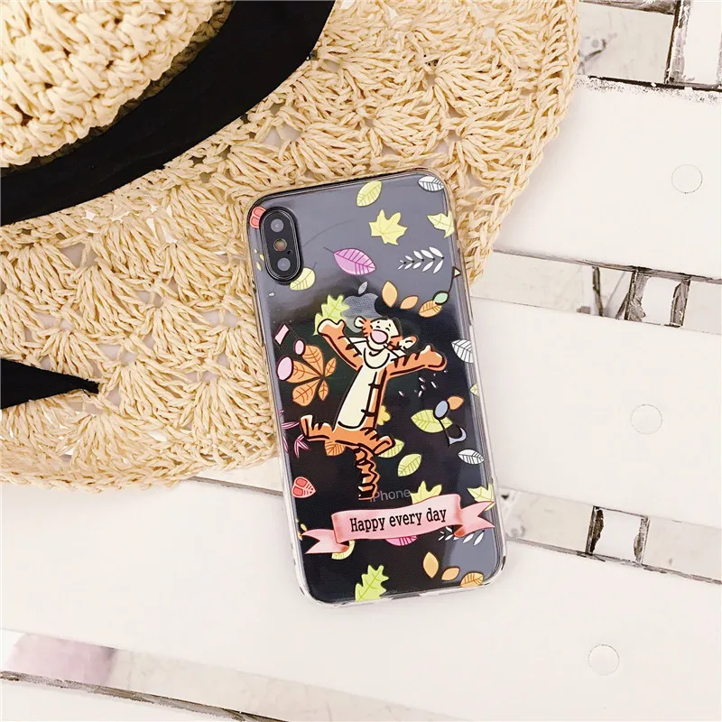 Прекрасный Винни Медведь моды чехол для iPhone6 7 8 Plus X ТПУ Носки с рисунком медведя