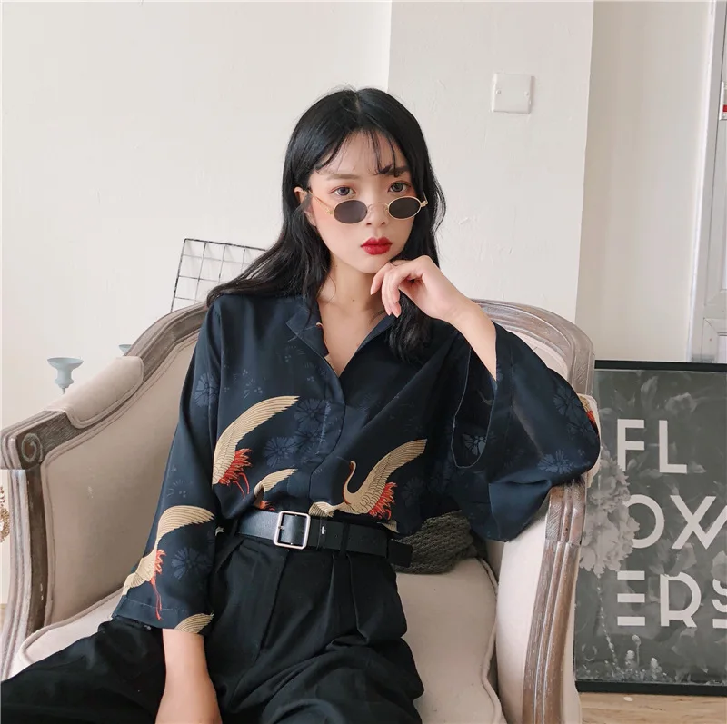 Блузка женская в японском стиле милая винтажная туника Харадзюку ретро с