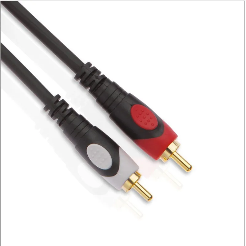 RCA кабель 2RCA штекер мужской аудио видео позолоченный разветвитель AUX для