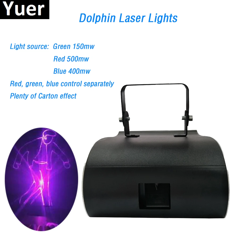 1W RGB Full Color Dolphin Laser Lights Stage Light Professional Club Dancing Show System Disco Party DMX512 | Освещение