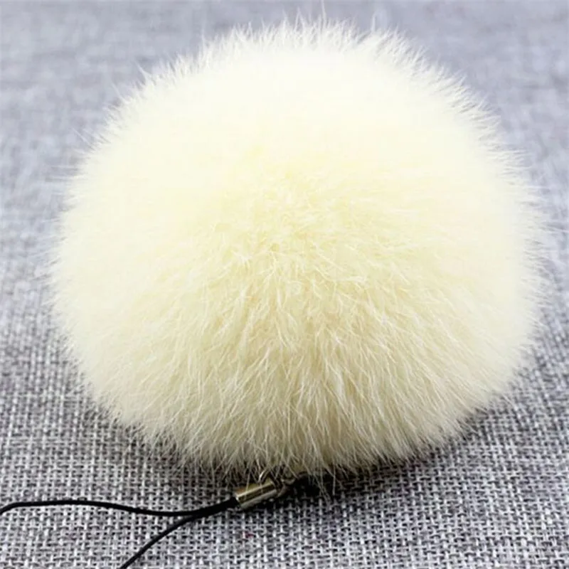 Роскошный пушистый помпон из кроличьего меха 8 см подвеска для женщин/мужчин 10