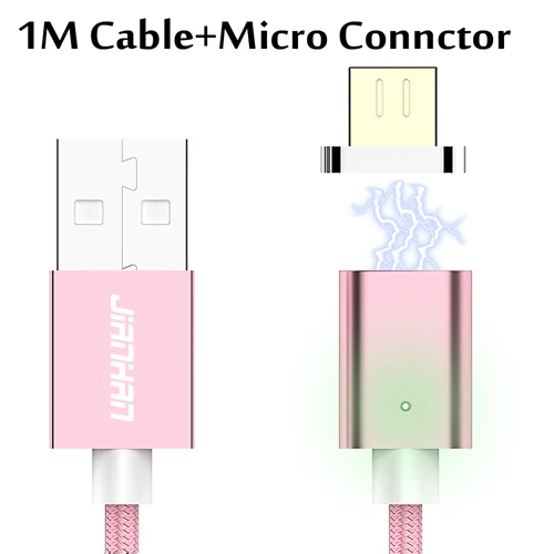 Rose Gold Micro 2 в 1 Магнитный USB кабель для Android Micro type C Разъемы адаптер для зарядки данных зарядное устройство USB C для Xiaomi samsung huawei - Цвет: Rose Gold Micro
