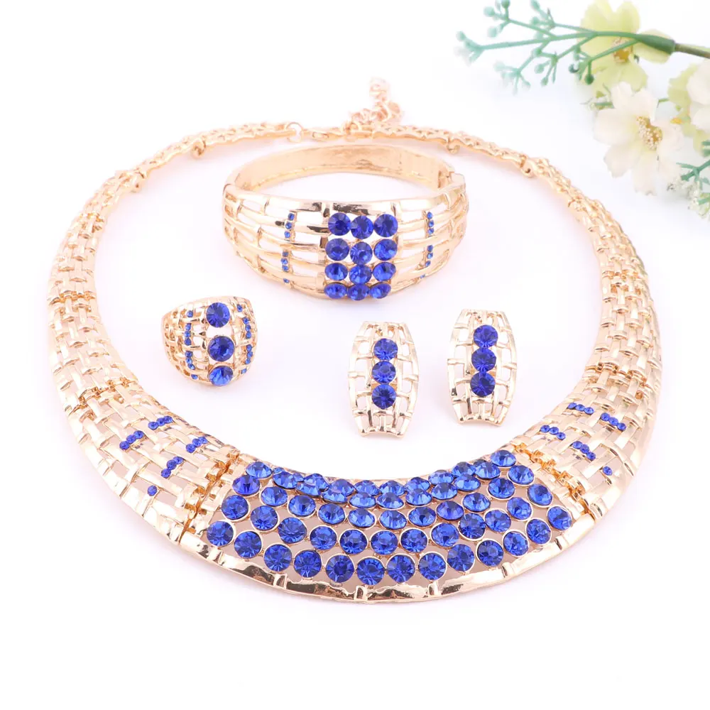 4 цвета s Свадебные африканские Бусины Ювелирные наборы золотой цвет модные