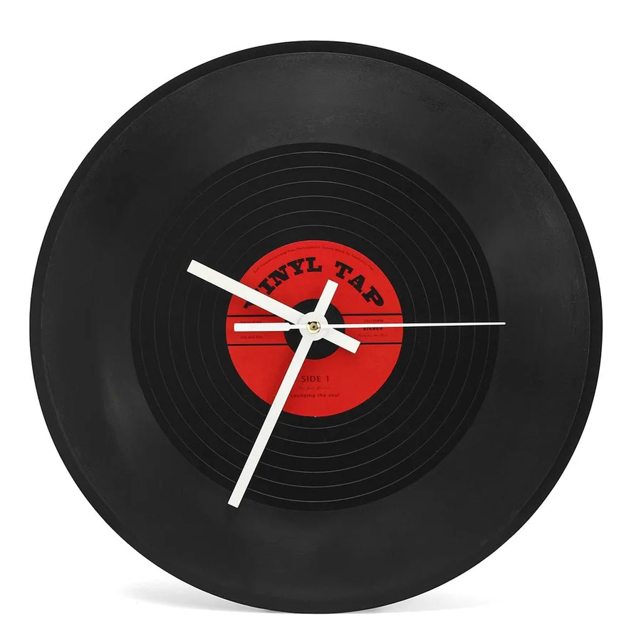 Классические винтажные настенные часы 12 дюймов с CD тихие Черные виниловые