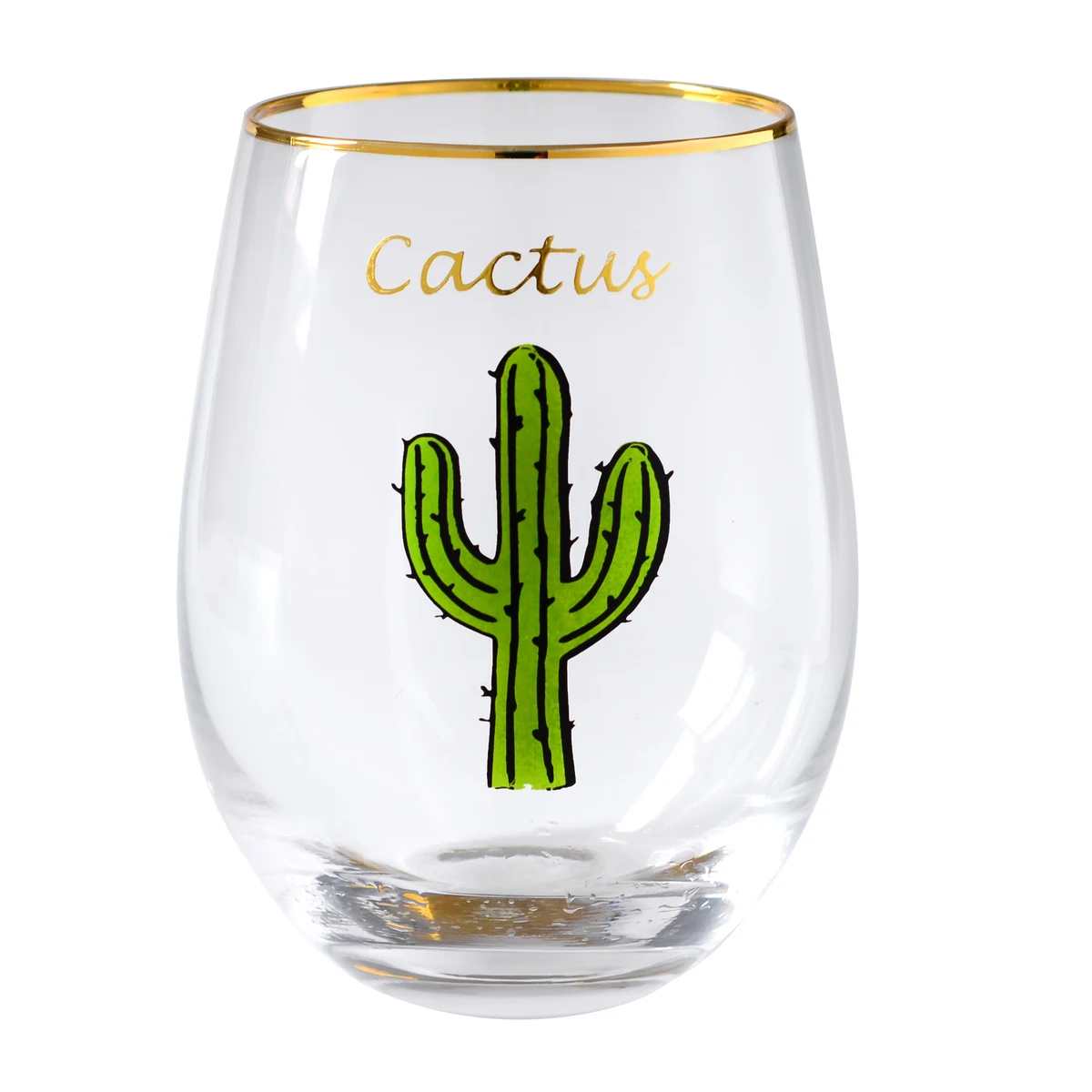 Cactus B Ins/Лидер продаж, с каймой золотистого цвета вина Стекло очаровательный Кристал Фламинго Mr Лось кактус кошка с фильтром для кофемашины Nespresso для виски, коктейлей, чашка, сок Стекло es - Цвет: Cactus B