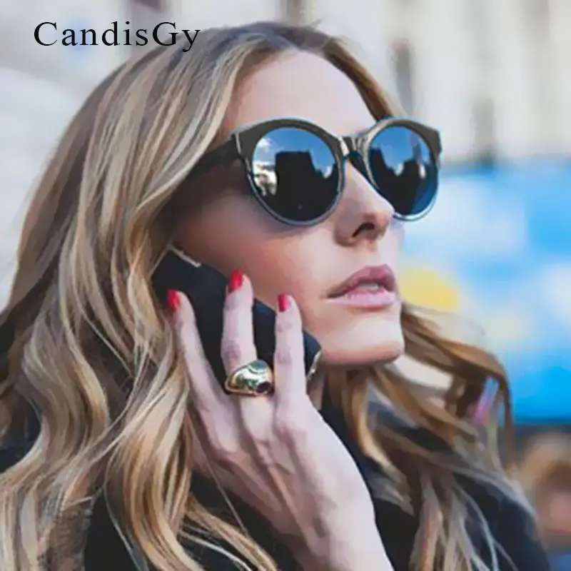 Женские солнцезащитные очки в полуоправе брендовые дизайнерские винтажные