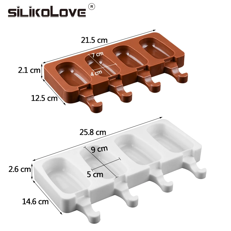 SILIKOLOVE 4 полости силиконовые формы мороженое плесень случайный Холодильная