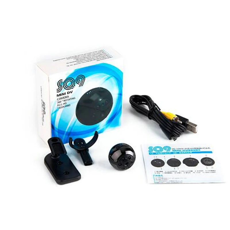 SQ9 Infrared Night Vision Mini Camera 360 Degree Rotation DV Voice Video Recorder Motion Detection Camcorder Digital Cam | Электроника
