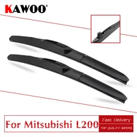 kawoo for mitsubishi l200 2005 2006 2007 2008 2009 2010 2011 2012 2013 2014 2015 car natural rubber wipers blades fit u hook arm