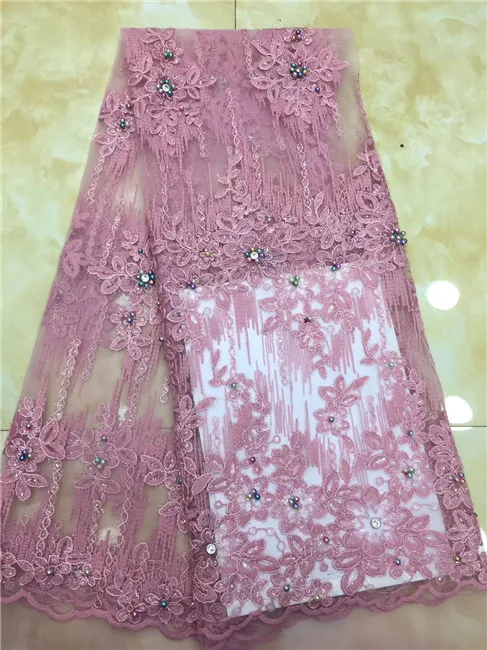 

African Lace Fabric 2018 High Quality Lace Purple Nigerian Tissu Africain Guipure Embroidery French Tulle Lace Fabric X01